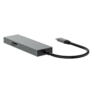 Adaptera centrmezgls USB C 7w1 — HDMI, USBx3, PD, SD/TF