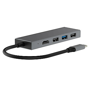 Adaptera centrmezgls USB C 7w1 — HDMI, USBx3, PD, SD/TF