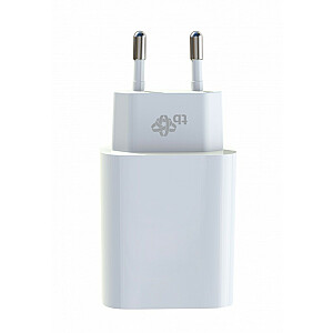 2x3A USB C + USB A barošanas piegādes lādētājs, balts