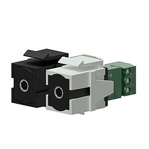 Keystone adapteris, 3,5 mm ligzda - 3 kontaktu elektriskais bloks - 3 kontaktu elektriskais bloks - VCK315/B