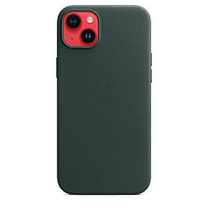 Кожаный чехол с MagSafe для iPhone 14 Plus - лесной зеленый