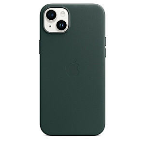 Кожаный чехол с MagSafe для iPhone 14 Plus - лесной зеленый
