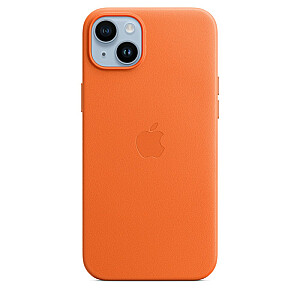 Кожаный чехол с MagSafe для iPhone 14 Plus - оранжевый