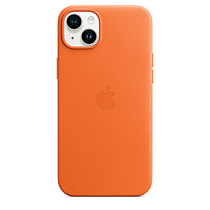 Кожаный чехол с MagSafe для iPhone 14 Plus - оранжевый