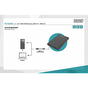 USB 3.0 ārējais korpuss 2,5 collu SATA III SSD/HDD, alumīnija