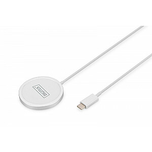 Bezvadu induktīvā lādētājs 15W MagSafe 1m USB-C Balts