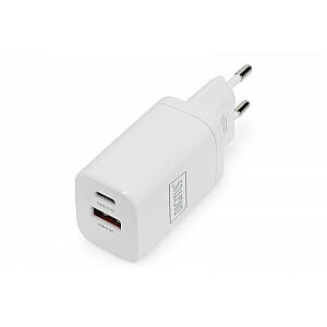 Maiņstrāvas lādētāja barošanas avots 1x USB-A 12W 1x USB-C 18W PD 3.0 maks. 30 W Balts