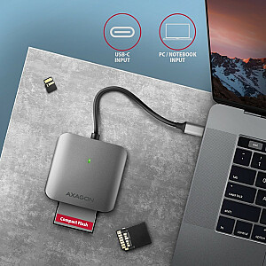 CRE-S3C ārējais karšu lasītājs USB-C 3.2 GEN 1, 3 sloti un SD/microSD/CF slots, UHS-II atbalsts