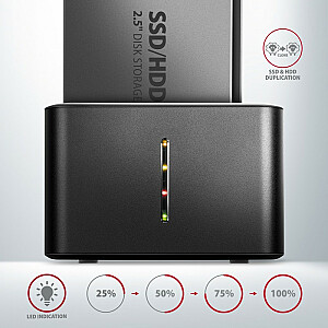 Док-станция ADSA-D25 MINI USB 3.2 Gen 1 — 2x SATA 6G 2,5" SSD/HDD КЛОН