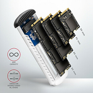 EEM2-SA bezskrūvējams alumīnija ārējais korpuss SSD M.2 SATA USB 3.2 GEN 1