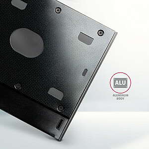 RSS-CD09 2,5 collu SSD-HDD rāmis DVD slotam, alumīnijs ar 9,5 mm LED fona apgaismojumu