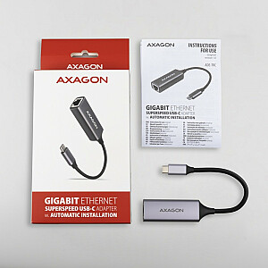 Адаптер ADE-TRC Gigabit Ethernet, USB-C 3.2 Gen 1, автоматическая установка, металл, титановый серый