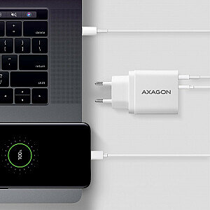 ACU-PQ22W lādētājs, PD un QC, 22 W, 2 porti (USB-A + USB-C), PD3.0/QC3.0/AFC/FCP/Apple, balts