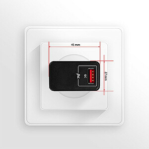 ACU-QC19 sienas lādētājs, QC 19W, 1 USB-A, QC3.0/AFC/FCP/SMART, melns