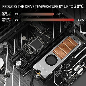 CLR-M2FAN vara dzesētājs ar ventilatoru divu galu M.2 SSD diskiem, 13 mm augstums