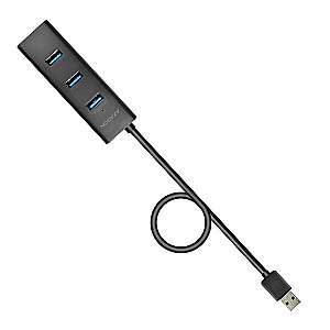 HUE-S2BP Концентратор, 4-портовый зарядный концентратор USB 3.2 Gen 1, кабель 1,2 м, адаптер переменного тока