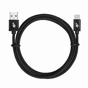 Кабель USB-USB C, 3 м, черная веревка