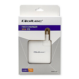 Сетевое зарядное устройство FAST 96 Вт | 5-20 В | 3-4,7А | USB-C ПД | Белый