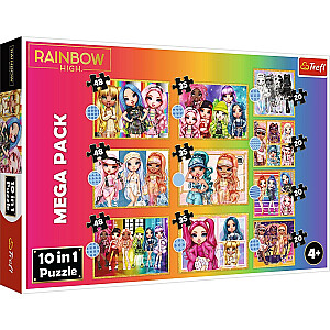 10in1 puzle Rainbow Augstākās modes leļļu kolekcija
