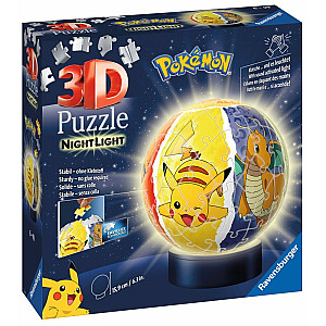Puzle 72 gabaliņi 3D kvēlojošs bumbiņu pokemons