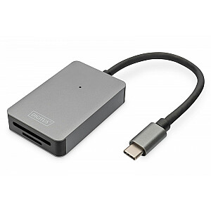 Устройство чтения карт USB-C, 2-портовое UHS-II SD4.0 TF4.0, высокоскоростное, алюминий, серый