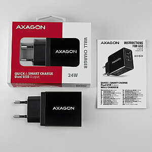 ACU-QS24 QC Сетевое зарядное устройство, 24 Вт, 2 порта USB-A, QC3.0/AFC/FCP + 5 В/1,2 А