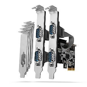 PCEA-S4N PCIe kontrolieris 4 seriālie porti RS232, 250 kbps, SP un LP iekļauti