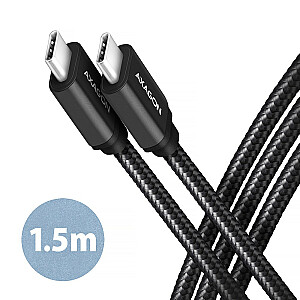 BUCM3-CM15AB kabelis USB-C — USB-C, 1,5 m, PD 60 W, 3A, ALU, pīts melns