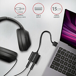 ADA-12 Ārējā stereo skaņas karte USB 2.0 48 kHz/16 bit, metāls, USB-A kabelis 15 cm garš