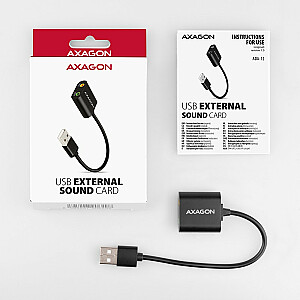 ADA-12 Ārējā stereo skaņas karte USB 2.0 48 kHz/16 bit, metāls, USB-A kabelis 15 cm garš