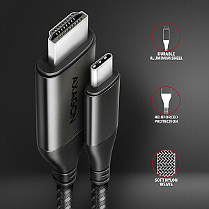 Adapteris RVC-HI2MC USB-C -> HDMI 2.0 4K/60Hz alumīnijs, kabelis 1,8 m