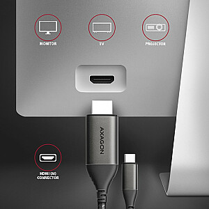 Adapteris RVC-HI2MC USB-C -> HDMI 2.0 4K/60Hz alumīnijs, kabelis 1,8 m