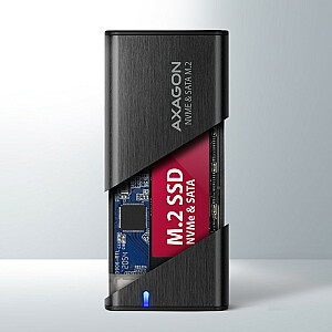 EEM2-SB2 Безвинтовой внешний алюминиевый корпус USB-C 3.2 Gen 2 — твердотельный накопитель M.2 NVMe / SATA 30–80 мм ALU, черный корпус + USB-A — переходник USB-C