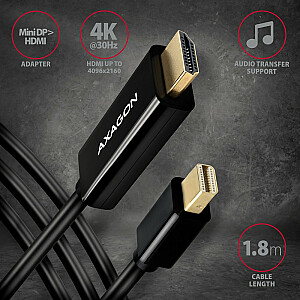 RVDM-HI14C2 Mini DP pārveidotājs/aktīvais kabelis > HDMI 1.4 kabelis 1,8 m 4K/30 Hz