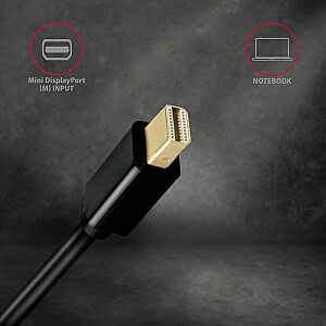 RVDM-HI14C2 Mini DP pārveidotājs/aktīvais kabelis > HDMI 1.4 kabelis 1,8 m 4K/30 Hz