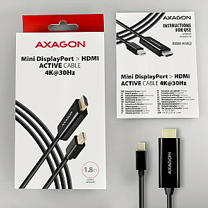 RVDM-HI14C2 Конвертер/активный кабель Mini DP > Кабель HDMI 1.4 1,8 м, 4K/30 Гц