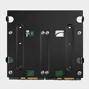 RHD-435 Металлическая рама для установки 4 жестких дисков размером 2,5 дюйма (2 жестких диска 2,5 дюйма/твердотельных накопителей и 1 жесткий диск 3,5 дюйма) в положении 5,25 дюйма Черный