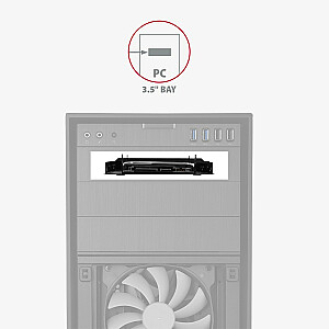 RHD-P25 Metāla rāmis divu 2,5" cieto disku uzstādīšanai 3,5" vai PCI pozīcijā Melns