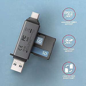 Устройство считывания внешних карт CRE-DAC USB3.2 Gen 1 Type-C + Type-A SD/microSD