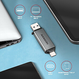 Ārējais karšu lasītājs CRE-DAC USB3.2 Gen 1 Type-C + Type-A SD/microSD