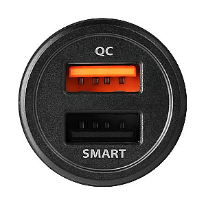 PWC-QC5 QUICK SMART automašīnas lādētājs 31,5 W 2 porti QC3.0/AFC/FCP+5V-2.6A