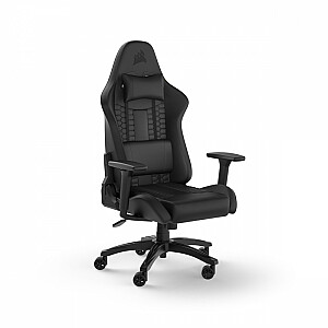 TC100 Ērts PU ādas spēļu krēsls, melns