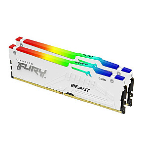 Atmiņa DDR5 Fury Beast RGB 64GB (2*32GB)/5200 CL36 balta