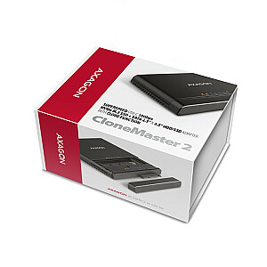AXAGON ADSA-CC USB-C 10 Гбит/с — твердотельный накопитель NVMe M.2 и твердотельный накопитель/жесткий диск SATA 2,5 дюйма/3,5 дюйма CLONE MASTER 2