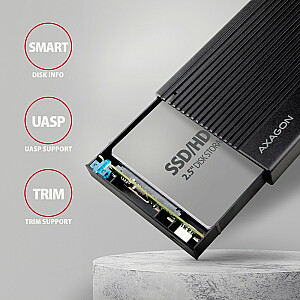 EE25-GTR ārējais alumīnija korpuss USB3.2 Gen 2 — SATA 6G 2,5 collu SSD/HDD