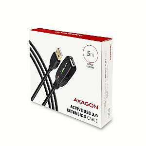 ADR-205 USB 2.0 A-M -> A-F aktīvais pagarinātāja/pastiprinātāja kabelis 5 m