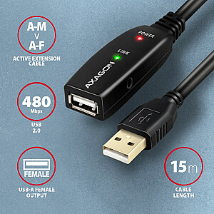 ADR-215 USB 2.0 A-M -> A-F активный кабель-удлинитель/усилитель 15 м