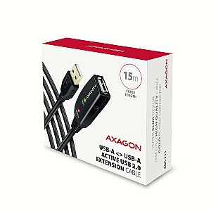 ADR-215 USB 2.0 A-M -> A-F aktīvais pagarinātāja/pastiprinātāja kabelis 15 m
