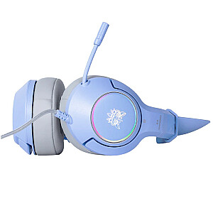 K9 RGB USB Cat Ear spēļu austiņas, zilas (vadu)
