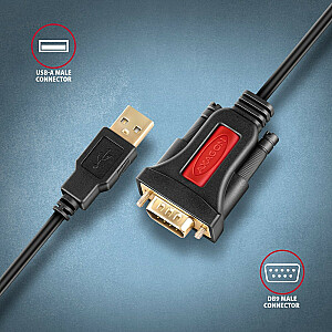 Адаптер ADS-1PSN USB 2.0 > последовательный порт RS-232, кабель 1,5 м, чип Prolific